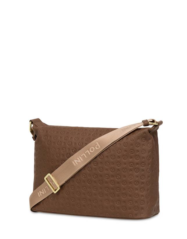 Pollini Borsa A Spalla Con Tracolla Regolabile Heritage Logo Embossed Marrone