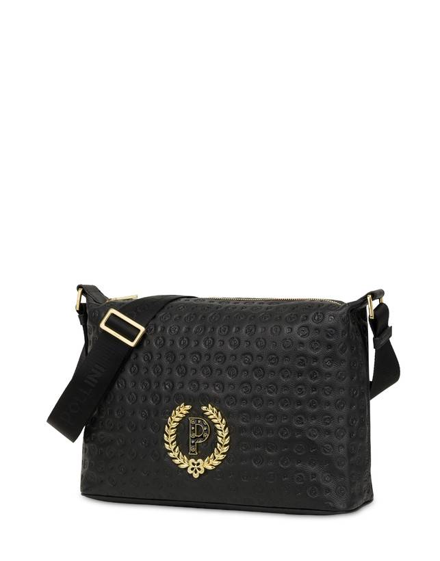 Pollini Borsa A Spalla Con Tracolla Regolabile Heritage Logo Embossed Nero