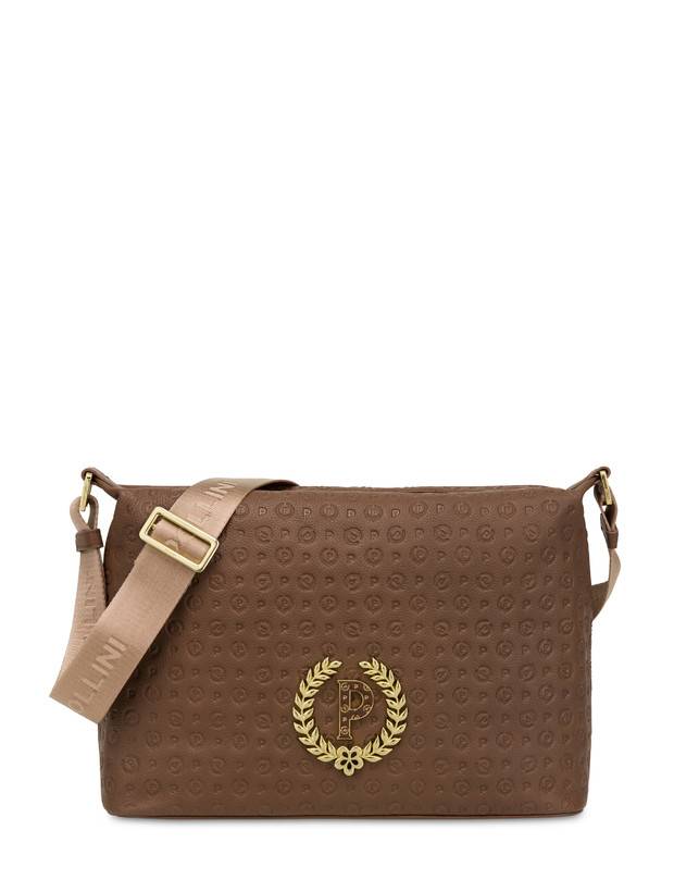 Pollini Borsa A Spalla Con Tracolla Regolabile Heritage Logo Embossed Marrone