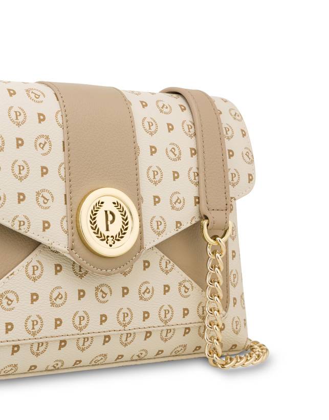 Pollini Borsa A Spalla Heritage Logo Classic Avorio/ghiaccio