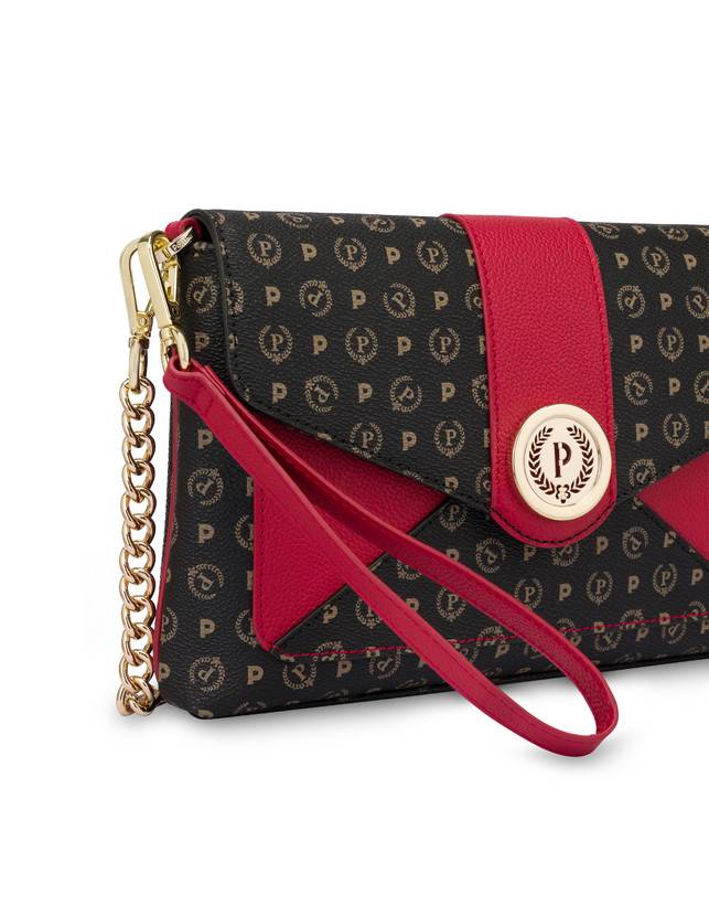 Pollini Borsa A Spalla Heritage Logo Classic Nero/lacca