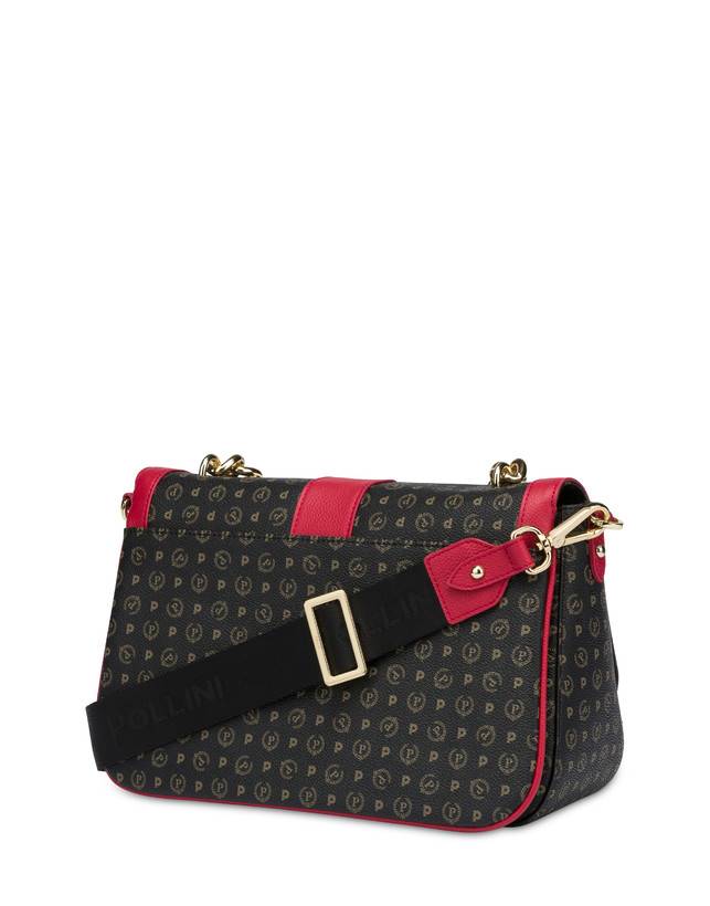 Pollini Borsa A Spalla Heritage Logo Classic Nero/lacca