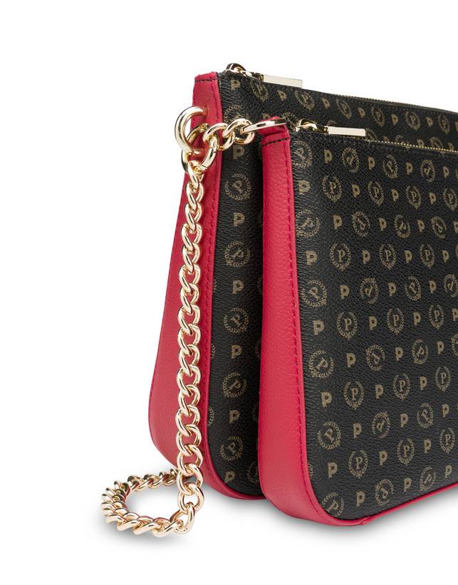 Pollini Borsa A Spalla Heritage Logo Classic Nero/lacca