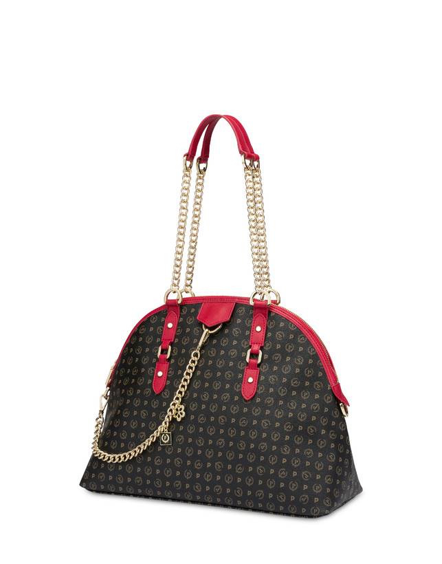 Pollini Borsa A Spalla Heritage Logo Classic Nero/lacca