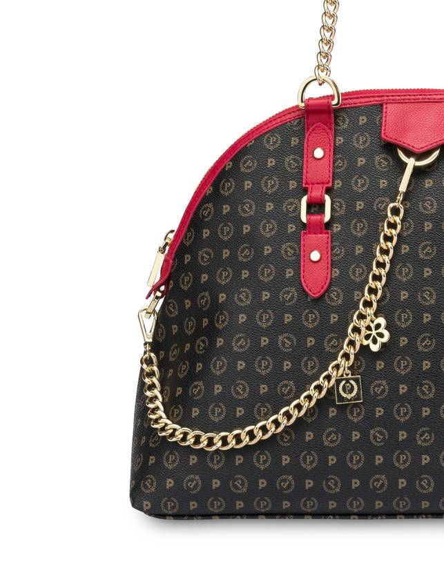 Pollini Borsa A Spalla Heritage Logo Classic Nero/lacca