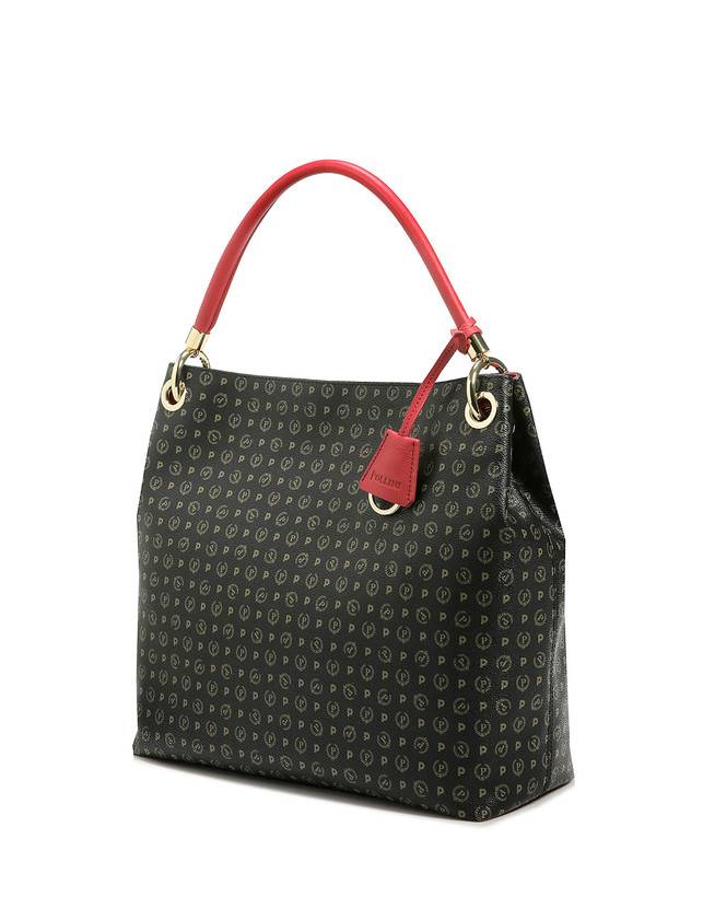 Pollini Borsa A Spalla Heritage Logo Classic Nero/lacca