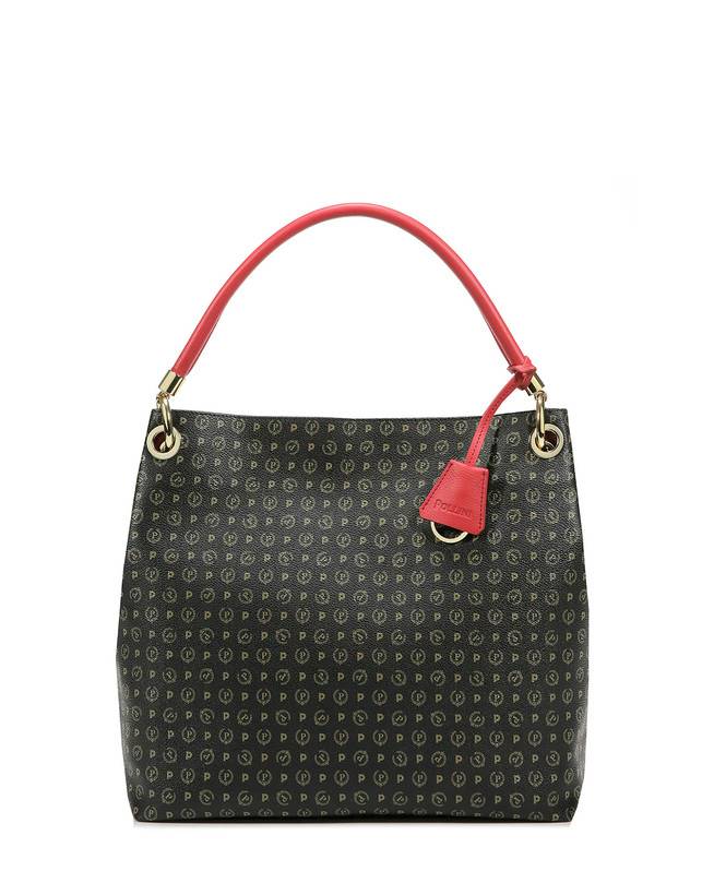 Pollini Borsa A Spalla Heritage Logo Classic Nero/lacca