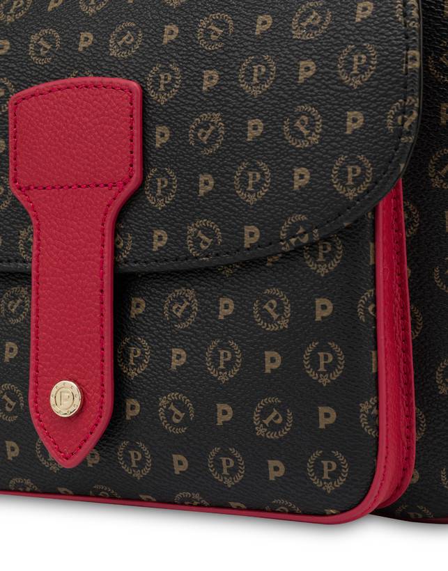 Pollini Borsa A Spalla Heritage Logo Classic Nero/lacca