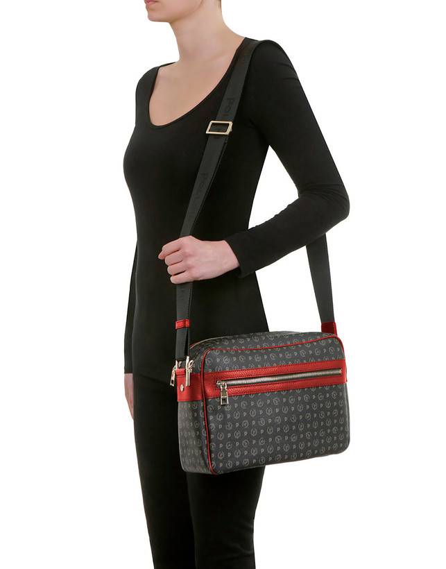 Pollini Borsa A Spalla Heritage Logo Classic Nero/lacca