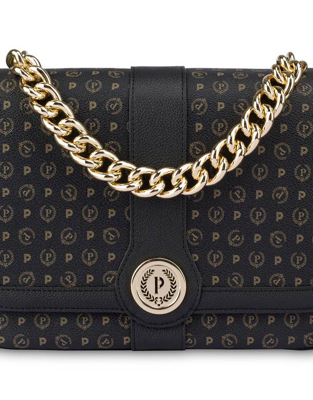 Pollini Borsa A Spalla Heritage Logo Classic Nero/nero