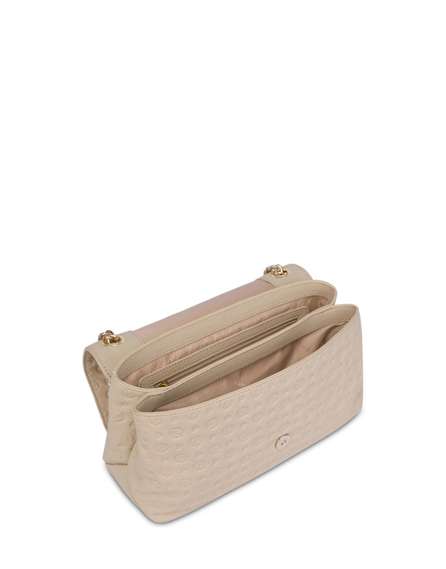 Pollini Borsa A Spalla Heritage Logo Embossed Avorio