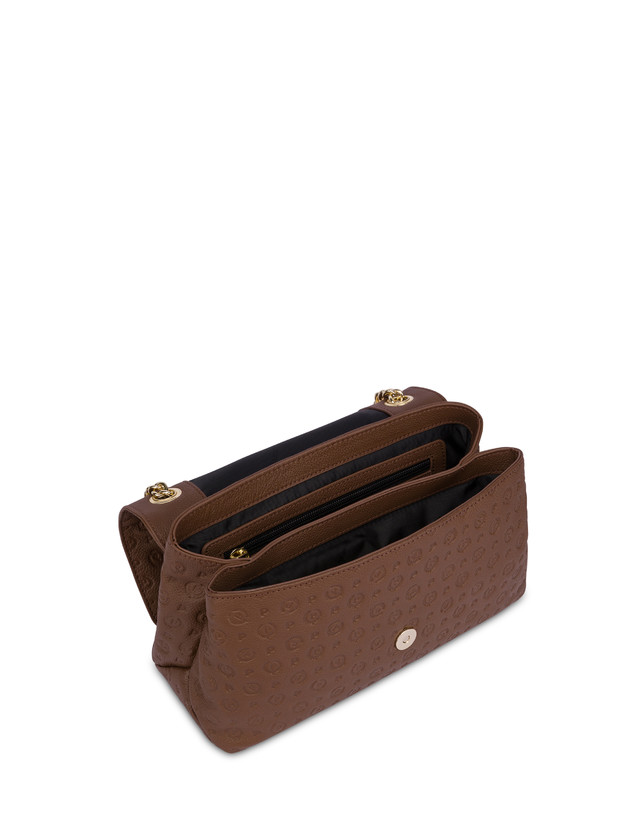 Pollini Borsa A Spalla Heritage Logo Embossed Marrone
