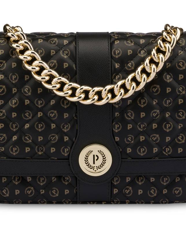 Pollini Borsa A Spalla Heritage Matelassé Nero/nero