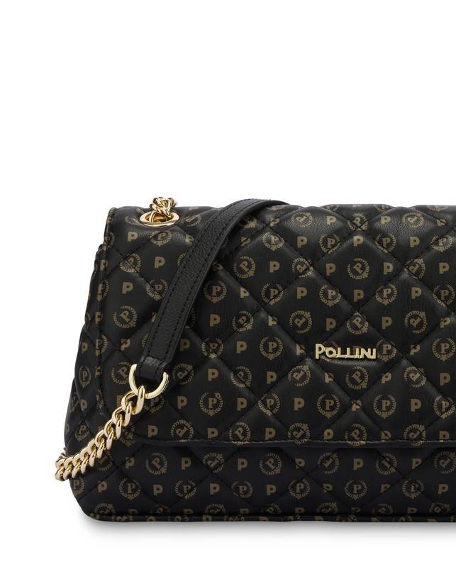 Pollini Borsa A Spalla Heritage Matelassé Nero/nero