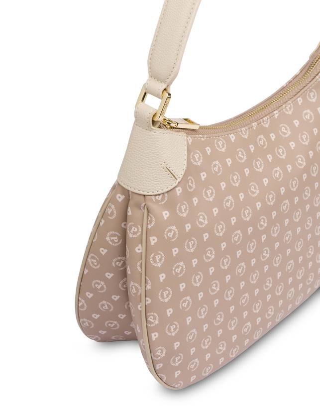 Pollini Borsa A Spalla In Pvc Heritage Soft Touch Beige/avorio