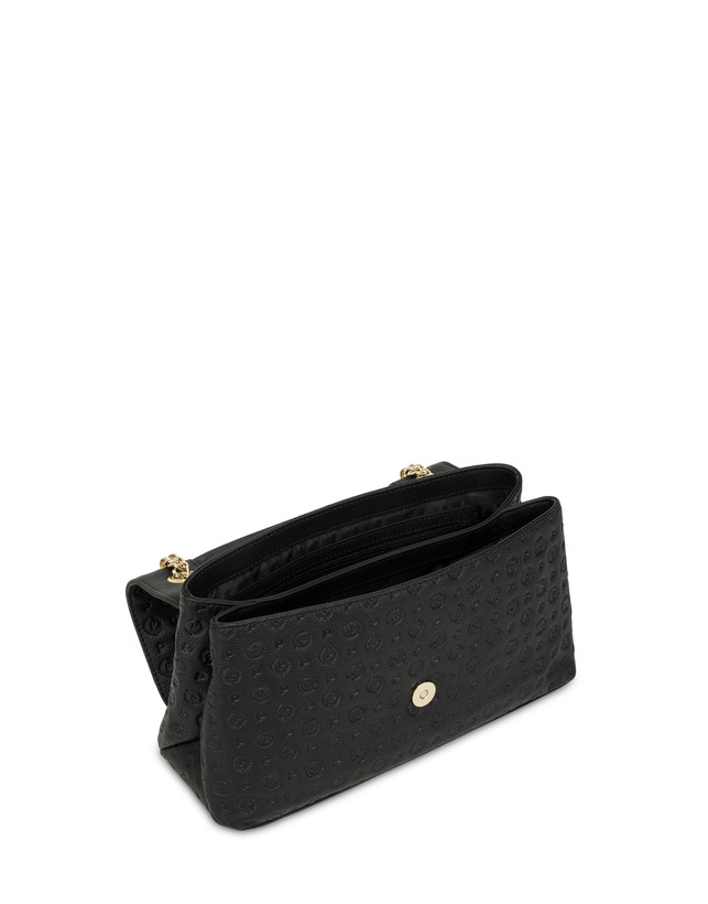 Pollini Borsa A Spalla In Vitello Heritage Logo Embossed Nero