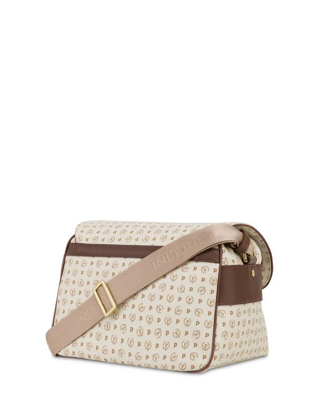 Pollini Borsa A Spalla Multitasche Heritage Logo Classic Avorio/marrone