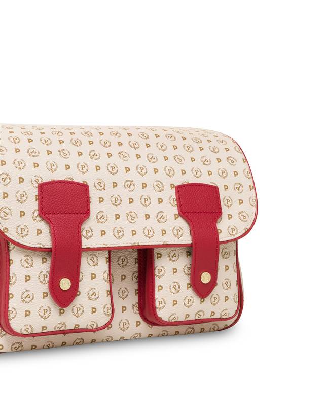 Pollini Borsa A Spalla Multitasche Heritage Logo Classic Avorio/lacca