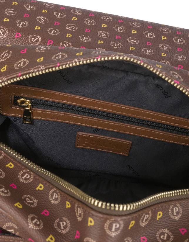 Pollini Borsa A Spalla Multitasche Heritage Logo Classic Multicolor/marrone