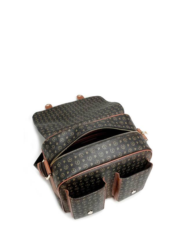 Pollini Borsa A Spalla Multitasche Heritage Logo Classic Nero/marrone