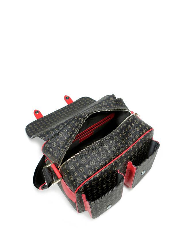 Pollini Borsa A Spalla Multitasche Heritage Logo Classic Nero/lacca