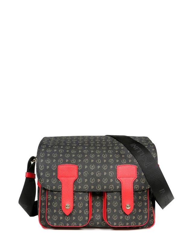 Pollini Borsa A Spalla Multitasche Heritage Logo Classic Nero/lacca