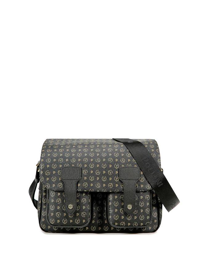 Pollini Borsa A Spalla Multitasche Heritage Logo Classic Nero/nero