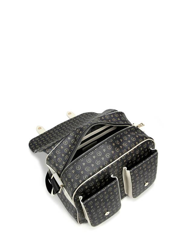 Pollini Borsa A Spalla Multitasche Heritage Logo Classic Nero/avorio