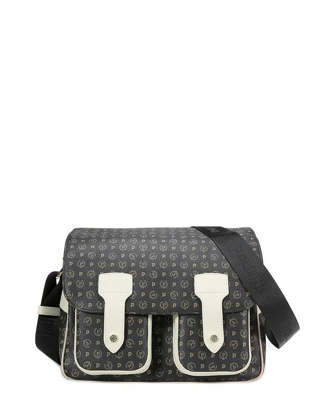 Pollini Borsa A Spalla Multitasche Heritage Logo Classic Nero/avorio
