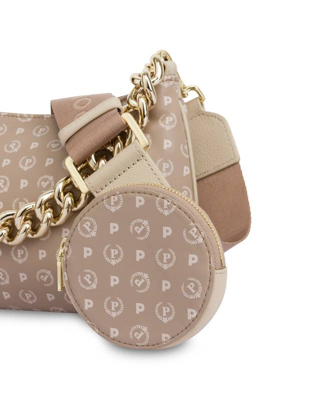 Pollini Borsa A Tracolla Con Catena Heritage Soft Touch Beige/avorio