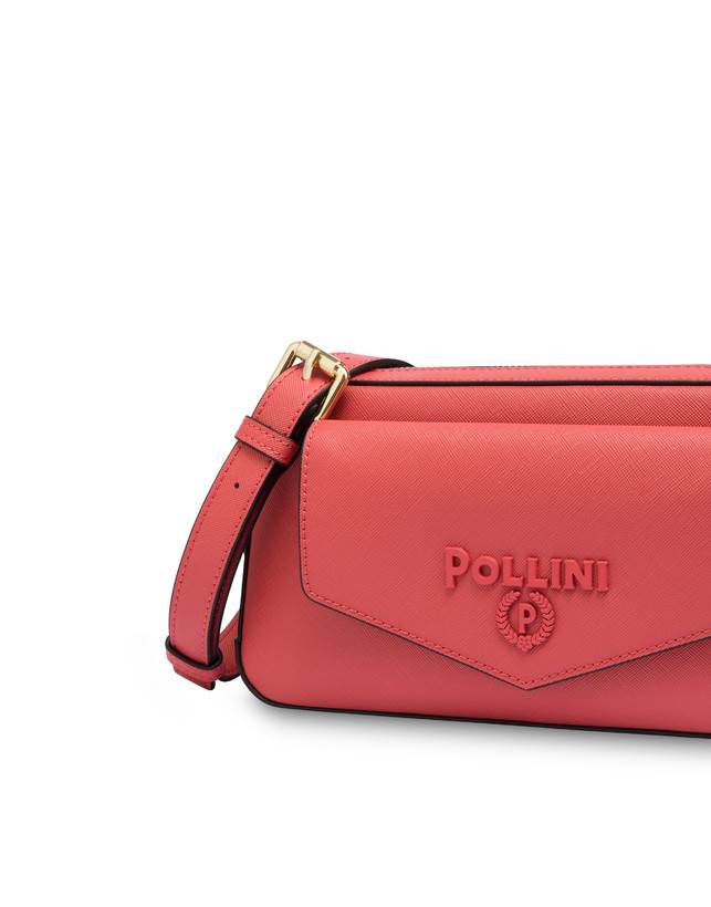 Pollini Borsa A Tracolla Con Maxi Lettering Safari Arancio