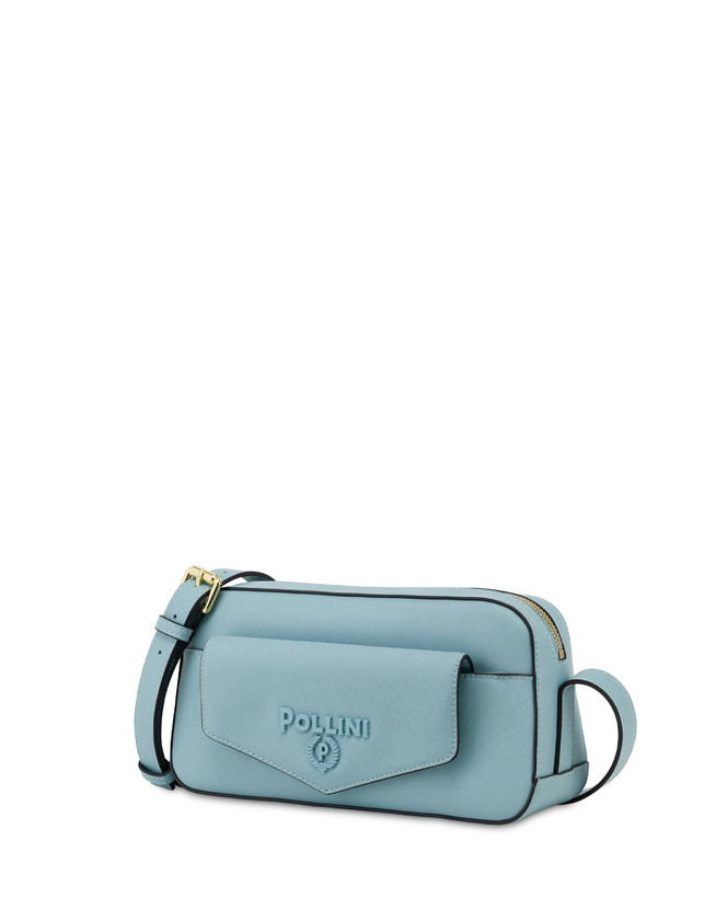 Pollini Borsa A Tracolla Con Maxi Lettering Safari Sky
