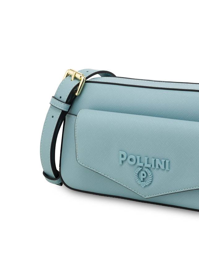 Pollini Borsa A Tracolla Con Maxi Lettering Safari Sky