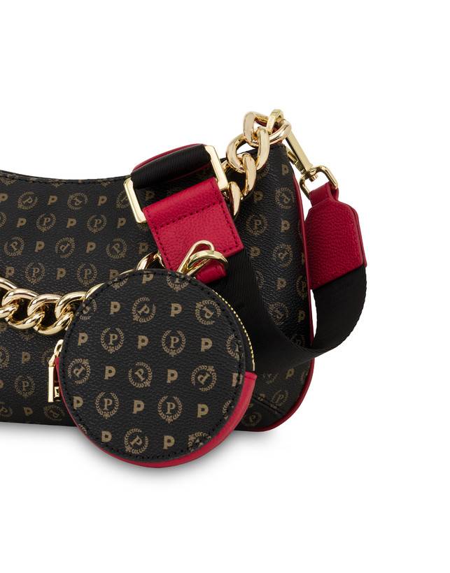 Pollini Borsa A Tracolla Heritage Logo Classic Nero/lacca