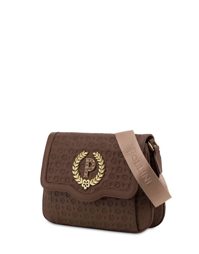 Pollini Borsa A Tracolla Heritage Logo Embossed Marrone