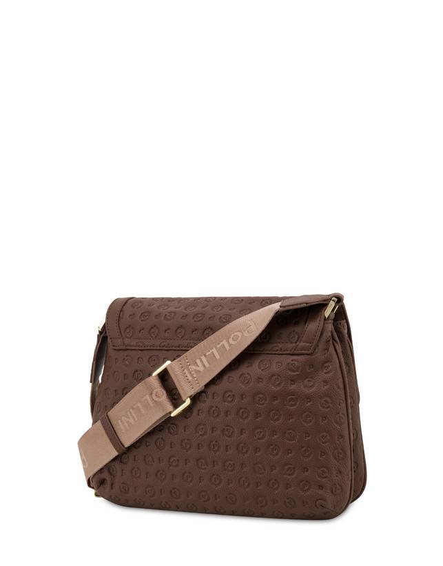 Pollini Borsa A Tracolla Heritage Logo Embossed Marrone