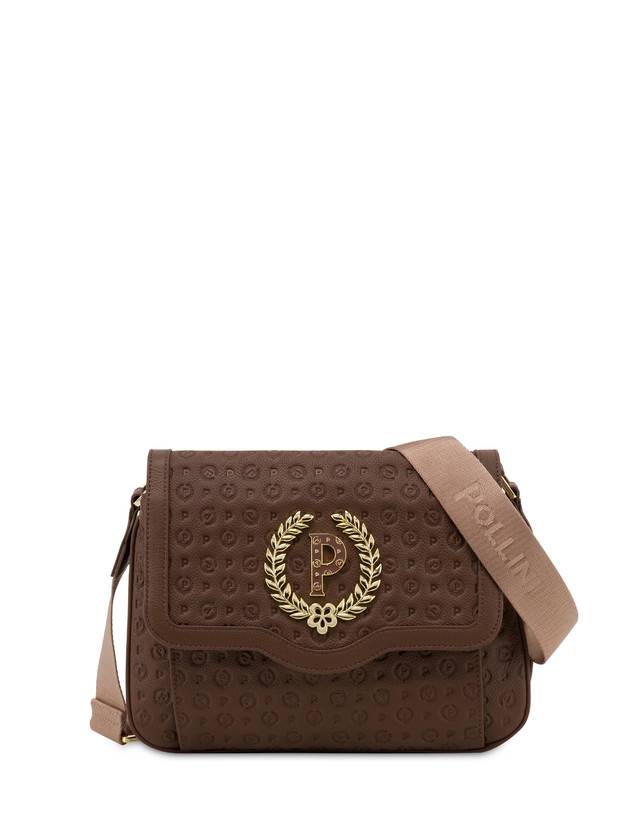 Pollini Borsa A Tracolla Heritage Logo Embossed Marrone