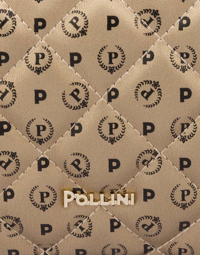 Pollini Borsa A Tracolla Heritage Matelassé Oro/nero
