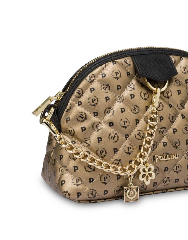 Pollini Borsa A Tracolla Heritage Matelassé Oro/nero