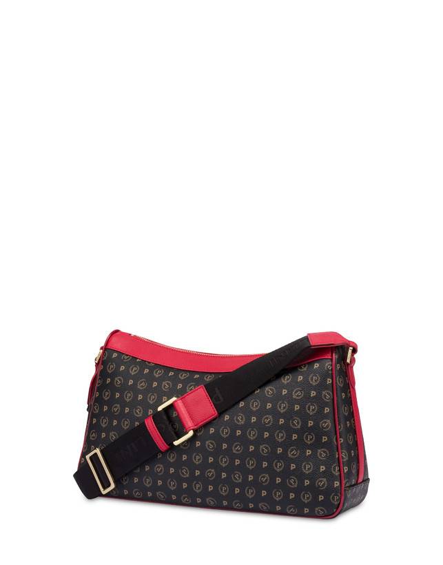 Pollini Borsa A Tracolla In Pvc Heritage Logo Classic Nero/lacca