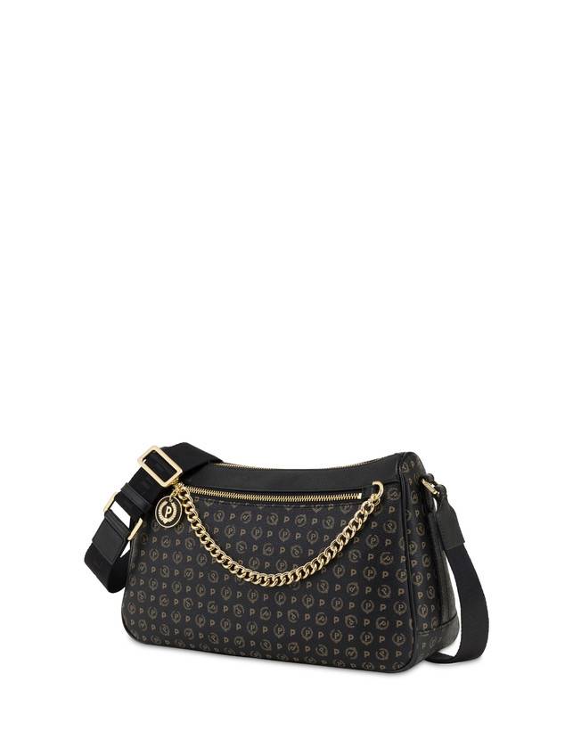 Pollini Borsa A Tracolla In Pvc Heritage Logo Classic Nero/nero