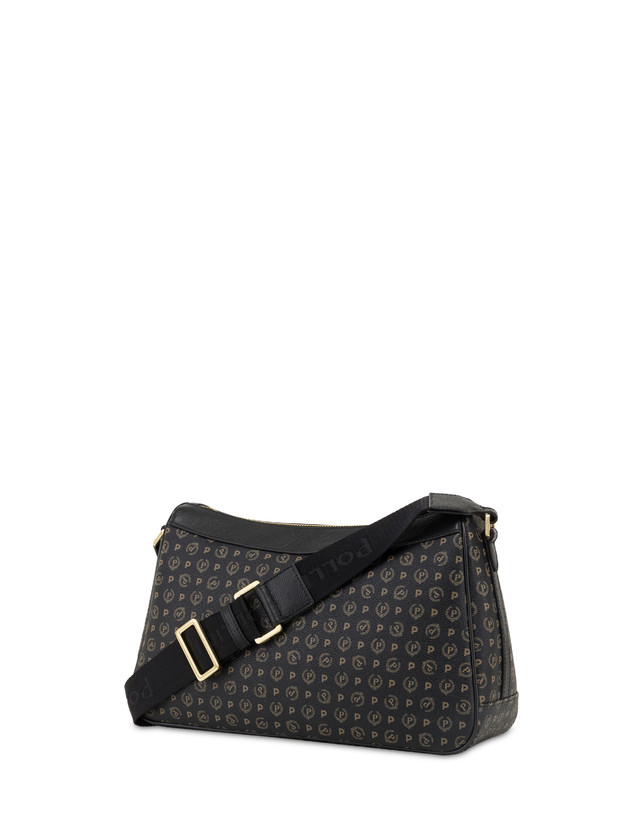 Pollini Borsa A Tracolla In Pvc Heritage Logo Classic Nero/nero