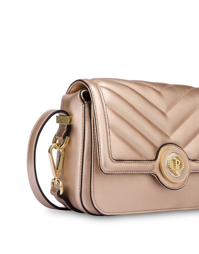 Pollini Borsa A Tracolla Matelassé Sunbeam Rose Gold