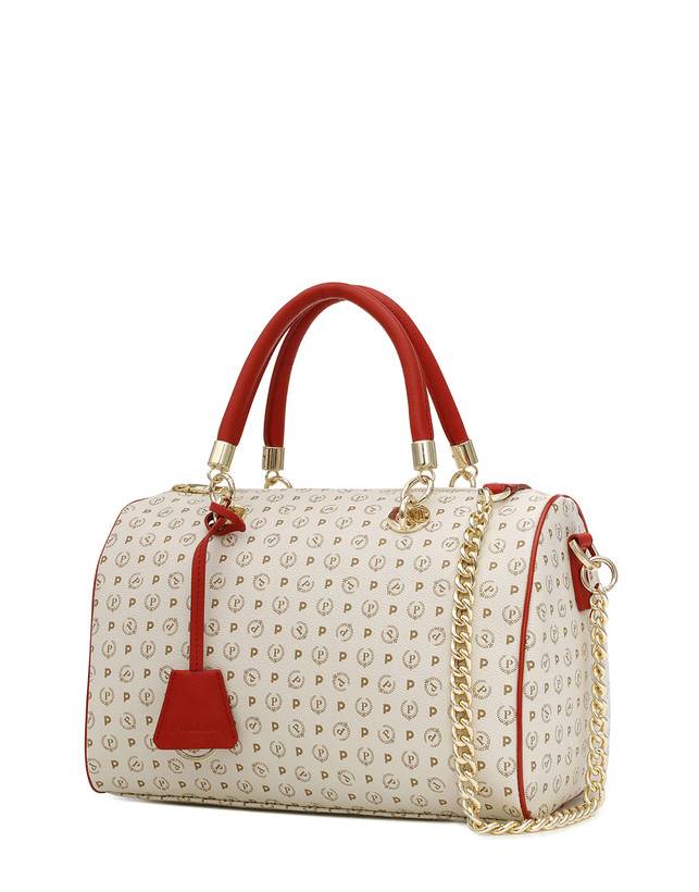 Pollini Borsa Bauletto Heritage Logo Classic Avorio/lacca