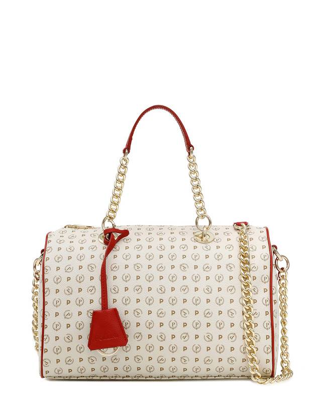Pollini Borsa Bauletto Heritage Logo Classic Avorio/lacca