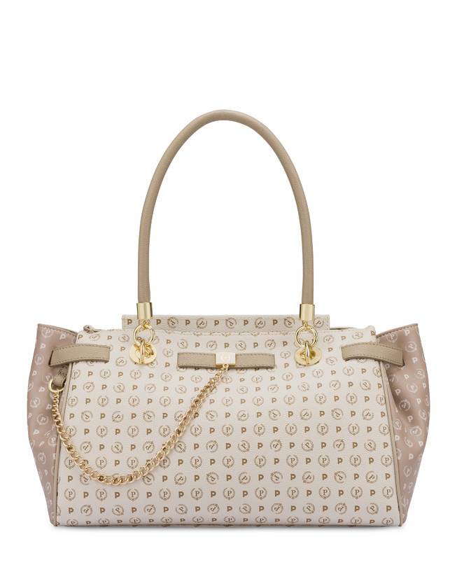 Pollini Borsa Doppio Manico Bicolor Heritage Soft Touch Avorio/beige/ghiaccio
