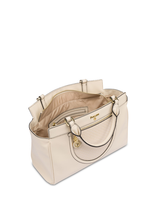 Pollini Borsa Doppio Manico Half Moon Avorio/avorio