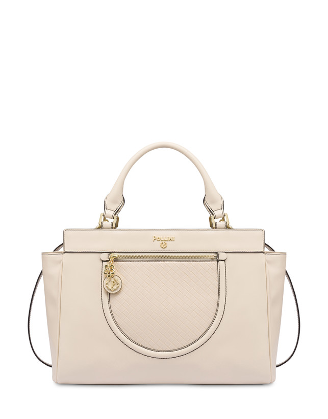 Pollini Borsa Doppio Manico Half Moon Avorio/avorio