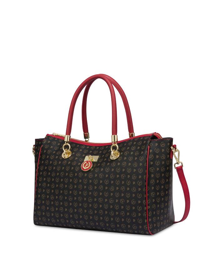 Pollini Borsa Doppio Manico Heritage Logo Classic Nero/lacca