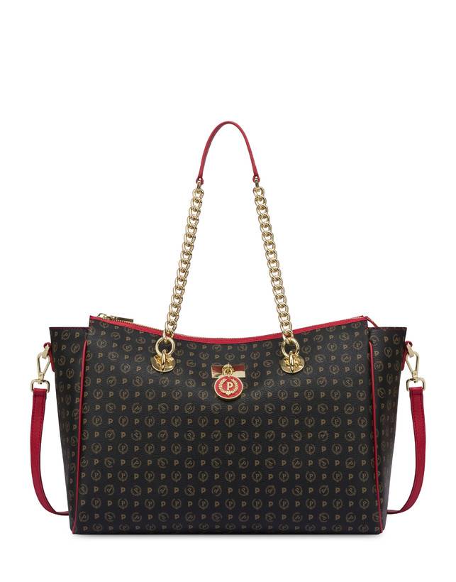 Pollini Borsa Doppio Manico Heritage Logo Classic Nero/lacca